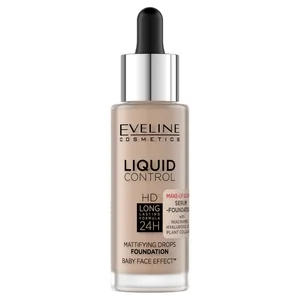 Eveline Cosmetics Liquid Control HD, Matujący podkład do twarzy z niacynamidem 25 Light Rose, 32ml