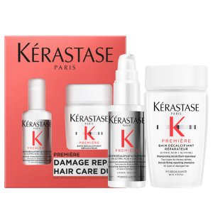 Kerastase Premiere Duo, zestaw odbudowujący włosy zniszczone, szampon + koncentrat, travel size