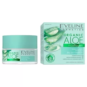 Eveline Organic Aloe + Collagen, nawilżająco-matujący żel do twarzy, 50ml