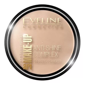 Eveline Cosmetics Art Make Up Anti-Shine Complex Pressed Powder matujący puder mineralny z jedwabiem 37 Warm Beige 14g