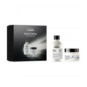 Loreal Metal Detox Duo, zestaw prezentowy zapobiegający łamliwości włosów, szampon + maska