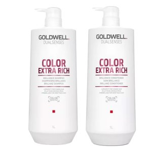 Goldwell Dualsenses Color Extra Rich, zestaw XL nabłyszczający do włosów matowych, szampon + odżywka