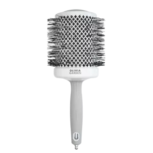 Olivia Garden Expert Blowout Shine, szczotka do modelowania i suszenia włosów, White&Grey 80mm