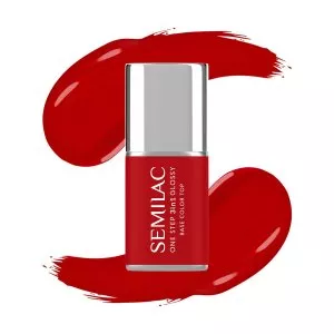 Semilac 3w1 One Step Glossy, lakier hybrydowy, S530 Scarlet, 7ml