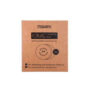 Mohani Konjac wielorazowe roślinne płatki kosmetyczne 3szt.