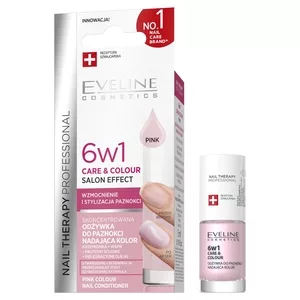 Eveline Cosmetics Therapy Professional skoncentrowana odżywka do paznokci nadająca kolor 6w1 Pink 5ml
