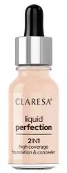 Claresa, 2W1 KOREKTOR I PODKŁAD KRYJĄCY LIQUID PERFECTION 102 WARM MEDIUM 18g