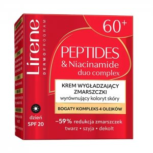 Lirene Peptides & Niacinamide krem wygładzający zmarszczki wyrównujący koloryt skóry na dzień 60+ 50ml