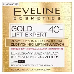 Eveline Gold Lift Expert, luksusowy ujędrniający krem-serum z 24k złotem, na dzień i na noc, 40+, 50ml
