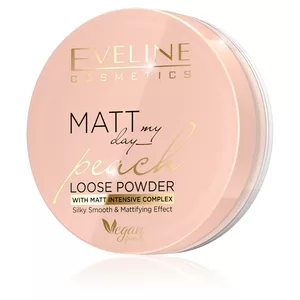 Eveline Matt My Day, sypki puder matujący peach vegan, 6g
