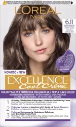 L'Oreal Paris Excellence Cool Creme Trwała Farba do Włosów 6.11 Ultrapopielaty Ciemny Blond
