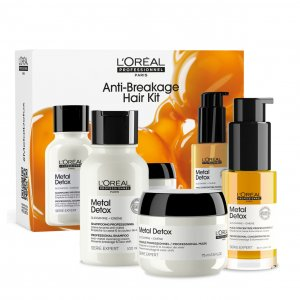 Loreal Metal Detox, zestaw po koloryzacji i dekoloryzacji, szampon + maska + olejek, travel size