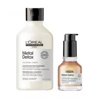 Loreal Metal Detox, zestaw po koloryzacji oraz dekoloryzacji szampon + olejek