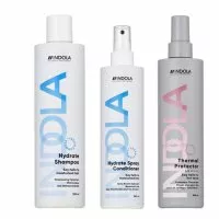 Indola Hydrate, zestaw nawilżający do włosów, szampon + odżywka + termoochrona