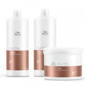 Wella Fusion, zestaw XL intensywnie odbudowujący, szampon + odżywka + maska