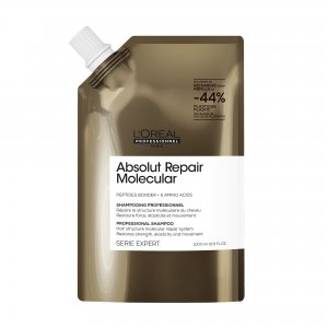 Loreal Absolut Repair Molecular, szampon wzmacniający do włosów zniszczonych, refill, 1000ml