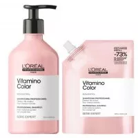 Loreal Vitamino Color, zestaw szampon do włosów farbowanych 500ml + refill 500ml