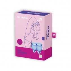 Satisfyer Feel Confident Menstrual Cup zestaw kubeczków menstruacyjnych 15ml + 20ml Dark Blue