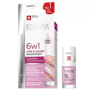 Eveline Nail Therapy Professional, skoncentrowana odżywka do paznokci nadająca kolor 6w1, pink pearl, 5ml