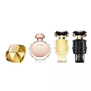 Paco Rabanne Miniature Gift Set zestaw Lady Million woda perfumowana 5ml + Olympea woda perfumowana 6ml + Fame woda perfumowana 4ml + Fame perfumy 4ml (W)