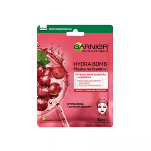 Garnier Skin Naturals Hydra Bomb Maska na tkaninie ujędrniająca z ekstraktem z pestek winogron 28 g
