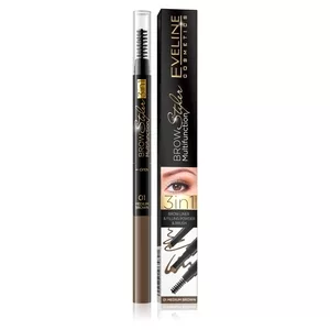 Eveline Brow Styler Multifunction, kredka do brwi 3w1, 01 medium brown