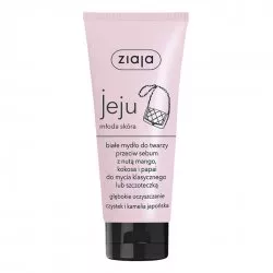 Ziaja Jeju, białe mydło do twarzy przeciw sebum, 75ml