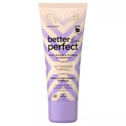 Eveline Better Than Perfect, nawilżająco-kryjący podkład z formułą no transfer, 02 light vanilla, 30ml