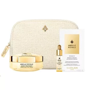 Guerlain Abeille Royale Age-Defying Ritual Honey Treatment Day Cream zestaw krem na dzień 50ml + serum odżywcze 5ml + serum o podwójnej skuteczności 7x0.6ml + kosmetyczka
