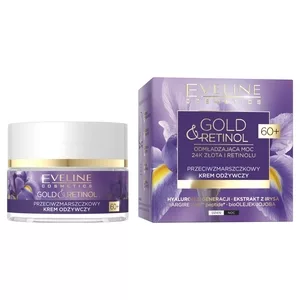 Eveline Cosmetics Gold&Retinol, Przeciwzmarszczkowy krem odżywczy, na dzień i na noc, 60+, 50ml
