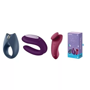Satisfyer Partner Box 3 zestaw Royal One Ring Vibrator + Double Joy Partner Vibrator + Sexy Secret Panty Vibrator