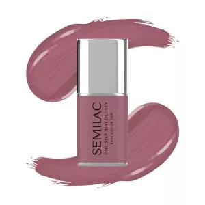 Semilac 3w1 One Step Glossy, lakier hybrydowy, S201 Earth Pink, 7ml