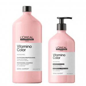 Loreal Vitamino Color, zestaw XL do farbowanych włosów, szampon + odżywka
