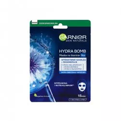 Garnier Skin Naturals Hydra Bomb Maska na tkaninie na noc regenerująca z wodą z bławatka 28 g