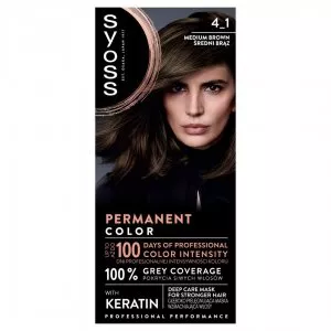 Syoss, Permanent Coloration farba do włosów trwale koloryzująca 4-1 Średni Brąz