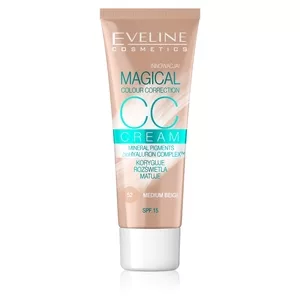Eveline Magical Colour Correction CC, multifunkcyjny podkład, 52 medium beige, 30ml