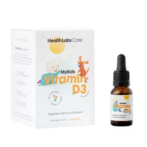 HealthLabs MyKids Vitamin D3 wegańska witamina D w kroplach dla dzieci suplement w kroplach 9.6ml