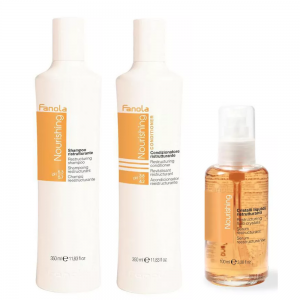 Fanola Nourishing Restructuring, zestaw odbudowujący włosy zniszczone, szampon + odżywka + olejek
