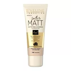 Eveline Satin Matt, matująco-kryjący podkład do twarzy, 103 natural, 30ml