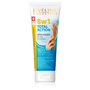 Eveline Hand & Nail Therapy, professional krem-maska do rąk i paznokci 8w1 total action, 75ml