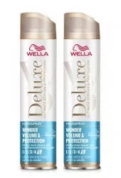 Wella Deluxe Wonder Volume & Protection, ultra mocny lakier do włosów na objętość, dwupak, 2x250ml