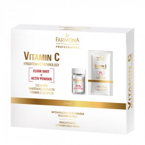 Farmona Professional Vitamin C, witaminowa Duo-maska rozjaśniająca do twarzy, 5x2g+5x12g