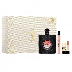 Yves Saint Laurent Black Opium Pour Femme zestaw woda perfumowana spray 90ml + woda perfumowana spray 10ml + pomadka do ust (W)