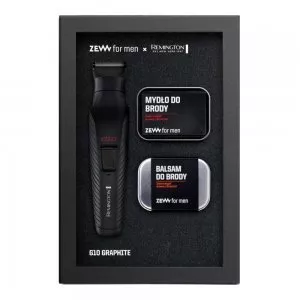 ZEW for Men Zestaw x Remington G10 Graphite, zestaw do brody z trymerem, mydło + balsam + trymer