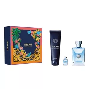 Versace Pour Homme zestaw woda toaletowa spray 100ml + woda toaletowa 5ml + żel pod prysznic 150ml (M)