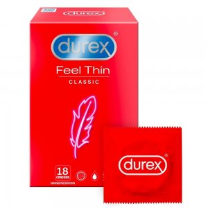 Durex Feel Thin Classic cienkie prezerwatywy lateksowe 18szt