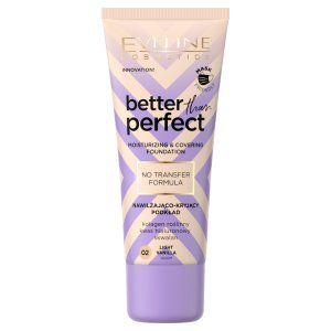 Eveline Better Than Perfect, nawilżająco-kryjący podkład z formułą no transfer, 02 light vanilla, 30ml