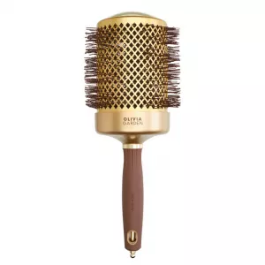 Olivia Garden Expert Blowout Shine, szczotka do modelowania włosów, Wavy Bristles Gold&Brown 80mm