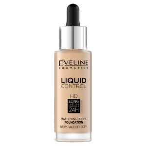 Eveline Liquid Control HD, matujący podkład do twarzy, 011 natural, 32ml