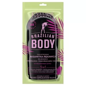 Eveline Brazilian Body, dwustronna aksamitna rękawica do aplikacji produktów do ciała, 1szt